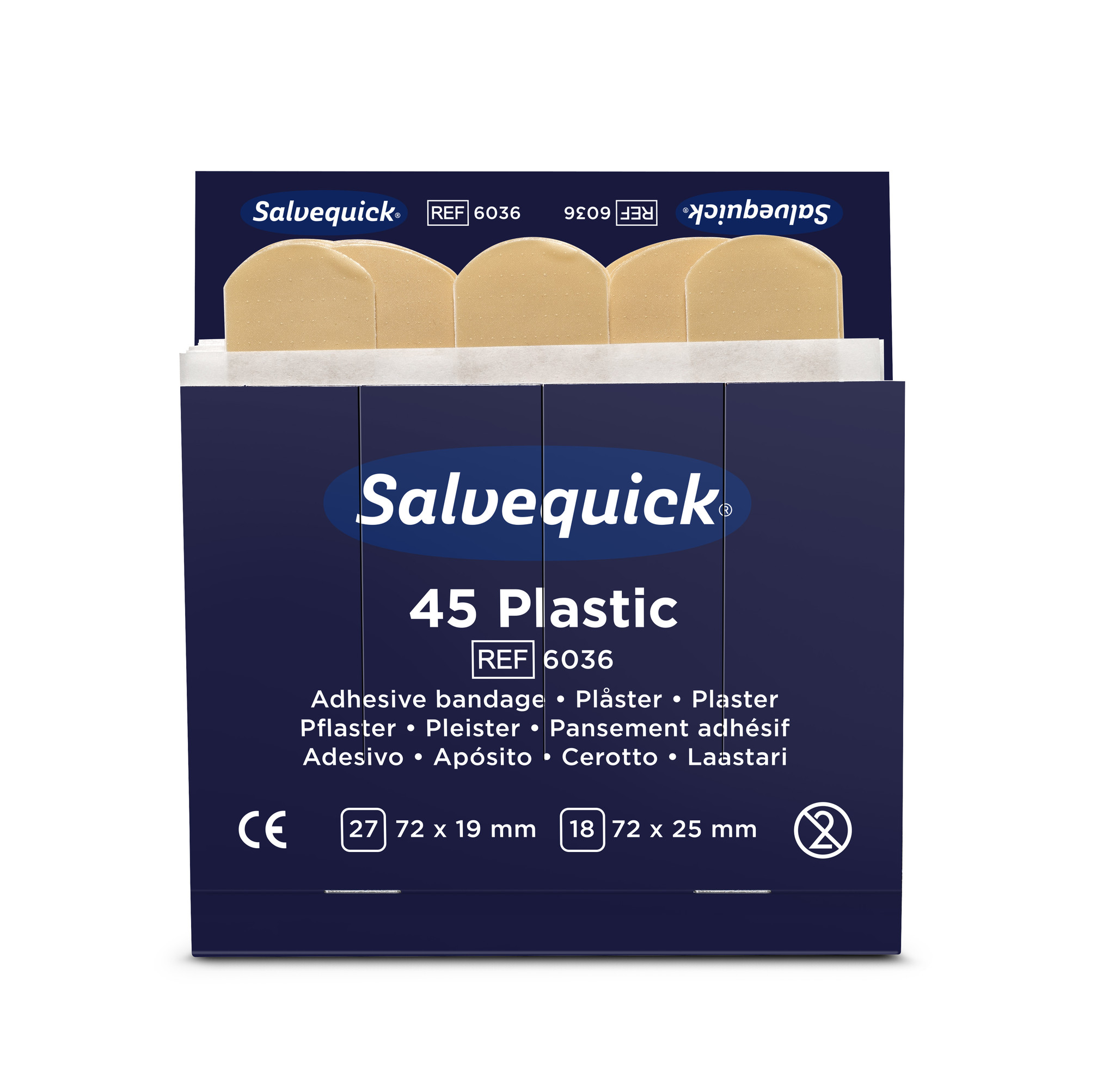 Salvequick 6036 navulling 45 plastic pleisters - 1 stuk Top Merken Winkel